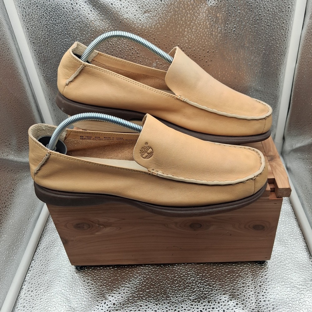 Timberland Men's Size 7 Tan Leather Casual Slip On Loafers